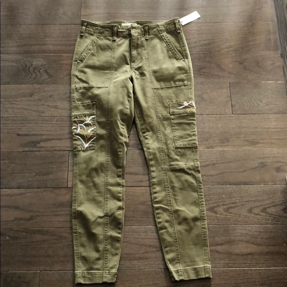 Anthropologie olive green cargo pant